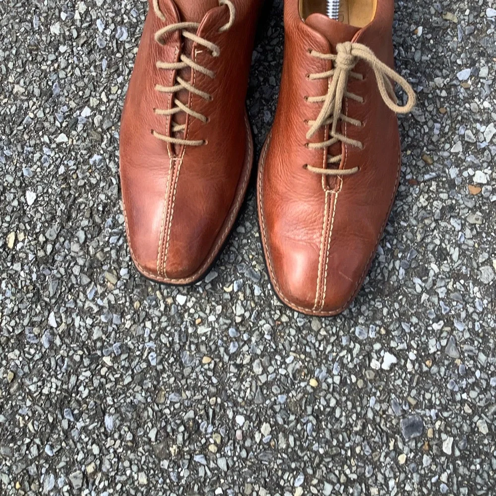 Sandro Comfort So SOFT ‎ Leather And Gel Brown Lace Up Men's 8.5D Oxford Shoe